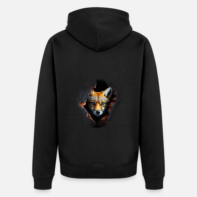 Renard - Veste à capuche bio Premium Unisexe - noir