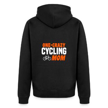 cycling Mom - Unisex Premium Bio Zip Hoodie - Schwarz - Hinten - Nico (187cm)