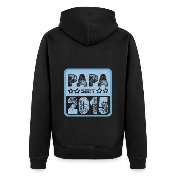 2015 - Unisex Premium Organic Zip Hoodie - black - Back - Nico (187cm)
