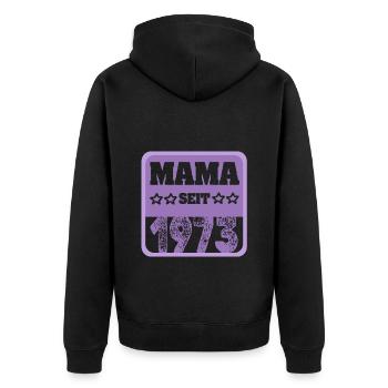 Jahr 1973 - Unisex Premium Bio Zip Hoodie - Schwarz - Hinten - Nico (187cm)