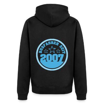 2007 - Unisex Premium Bio Zip Hoodie - Schwarz - Hinten - Nico (187cm)