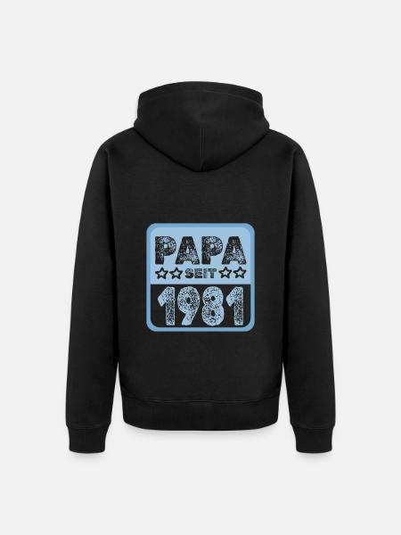 Jahr 1981 - Unisex Premium Bio Zip Hoodie - Schwarz