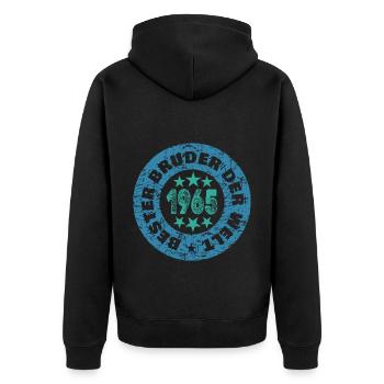 1965 1965 - Unisex Premium Bio Zip Hoodie - Schwarz - Hinten - Nico (187cm)