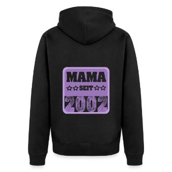 seit 2002 - Unisex Premium Bio Zip Hoodie - Schwarz - Hinten - Nico (187cm)
