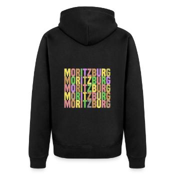 Schloss Moritzburg bund - Unisex Premium Bio Zip Hoodie - Schwarz - Hinten - Nico (187cm)