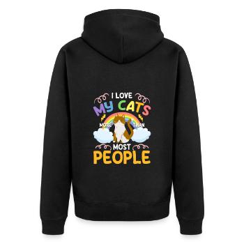 Maîtresse des yeux de chat - Veste à capuche bio Premium Unisexe - noir - Dos - Nico (187cm)