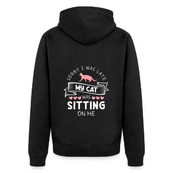 Chat sauvage - Veste à capuche bio Premium Unisexe - noir - Dos - Nico (187cm)