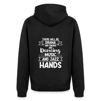 Theater Stage Singer - Unisex Premium Organic Zip Hoodie - black - Back - Nico (187cm)