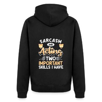 actor theatre fan comedy opera - Unisex Premium Organic Zip Hoodie - black - Back - Nico (187cm)