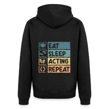 Actor Rehearsal Comedy Opera - Unisex Premium Organic Zip Hoodie - black - Back - Nico (187cm)