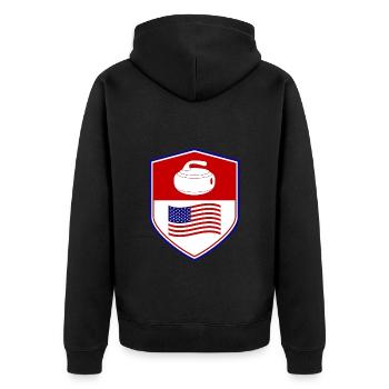 Équipe américaine de curling Hiver Sports de glace USA - Veste à capuche bio Premium Unisexe - noir - Dos - Nico (187cm)