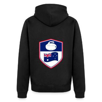 Australian Flag Curling Winter Ice Sport Australia - Unisex Premium Organic Zip Hoodie - black - Back - Nico (187cm)