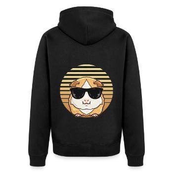 Dictons de cobayes | Animaux de compagnie Cadeau - Veste à capuche bio Premium Unisexe - noir - Dos - Nico (187cm)
