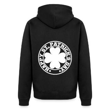 Cadeau de la Saint-Patrick Trèfle Hommes, Femmes, Enfants - Veste à capuche bio Premium Unisexe - noir - Dos - Nico (187cm)