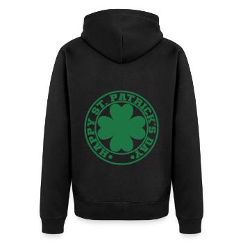 Cadeau de la Saint-Patrick Trèfle Hommes, Femmes, Enfants - Veste à capuche bio Premium Unisexe - noir - Dos - Nico (187cm)
