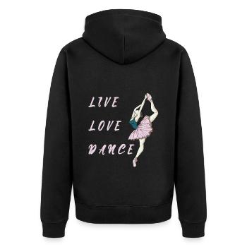 Balett Ballerina Tänzerin Tanzen geschenk - Unisex Premium Bio Zip Hoodie - Schwarz - Hinten - Nico (187cm)
