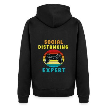 Jesus Gott Christus Religion Bibel christ - Unisex Premium Bio Zip Hoodie - Schwarz - Hinten - Nico (187cm)