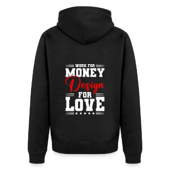 Designerin Beruf Künstler - Unisex Premium Bio Zip Hoodie - Schwarz - Hinten - Nico (187cm)
