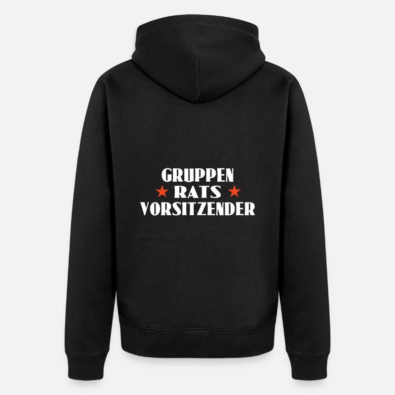 Gruppenratsvorsitzender - Unisex Premium Bio Zip Hoodie - Schwarz