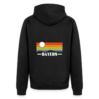 Bayern - Unisex Premium Bio Zip Hoodie - Schwarz - Hinten - Nico (187cm)