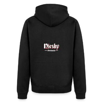Niesky - Unisex Premium Bio Zip Hoodie - Schwarz - Hinten - Nico (187cm)