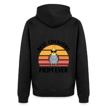 Cockatiel - Unisex Premium Organic Zip Hoodie - black - Back - Nico (187cm)