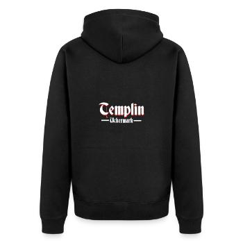 Templin - Unisex Premium Bio Zip Hoodie - Schwarz - Hinten - Nico (187cm)