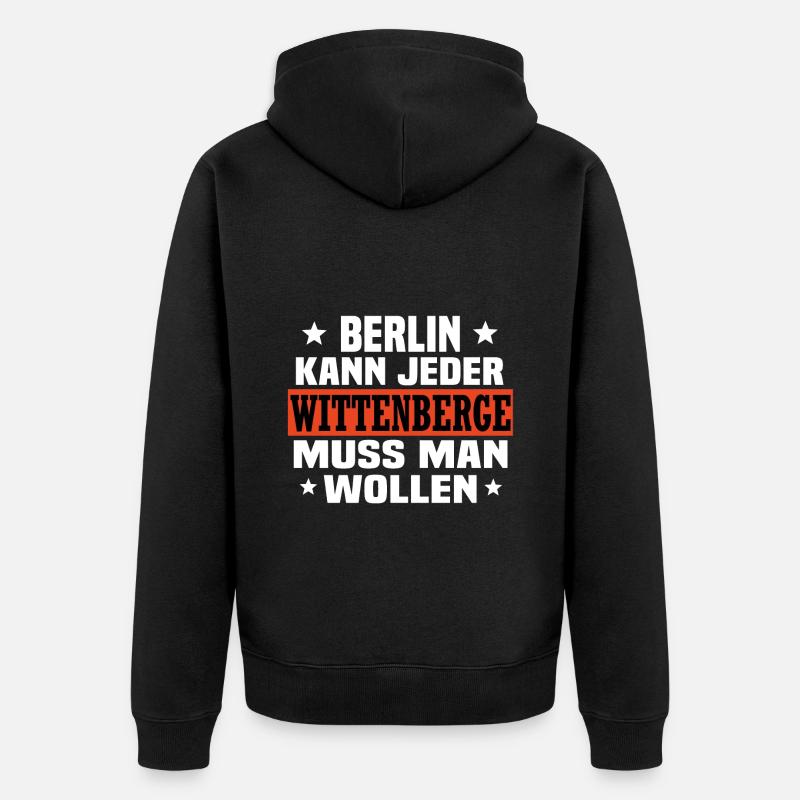 Wittenberge - Unisex Premium Bio Zip Hoodie - Schwarz