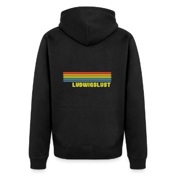 Ludwigslust - Unisex Premium Bio Zip Hoodie - Schwarz - Hinten - Nico (187cm)