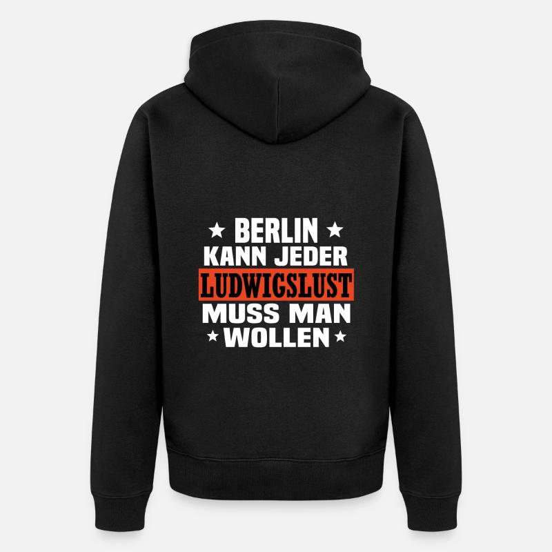Ludwigslust - Unisex Premium Bio Zip Hoodie - Schwarz