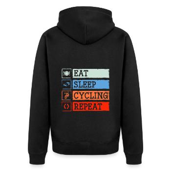 Cyclist Bike Road Cyclist - Unisex Premium Organic Zip Hoodie - black - Back - Nico (187cm)