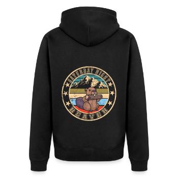 Beaver Nutria - Veste à capuche bio Premium Unisexe - noir - Dos - Nico (187cm)