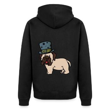 Idée cadeau Dog Owner Pug Hat Mister Sir - Veste à capuche bio Premium Unisexe - noir - Dos - Nico (187cm)