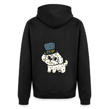 Hat Hut Dog Owner Pets Children Smaller - Unisex Premium Organic Zip Hoodie - black - Back - Nico (187cm)