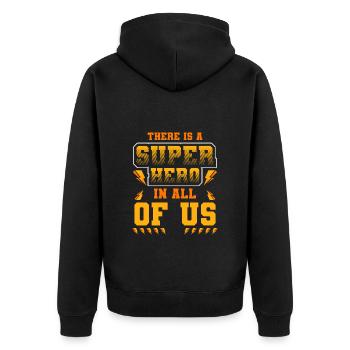 Alltag Retter Helfen Comic - Unisex Premium Bio Zip Hoodie - Schwarz - Hinten - Nico (187cm)