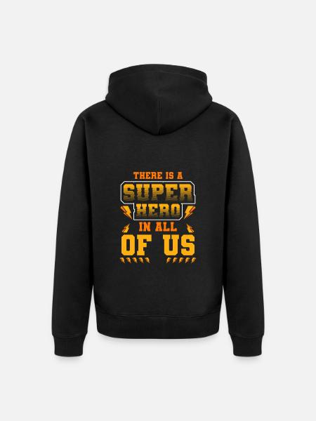 Everyday life rescuers help comics - Unisex Premium Organic Zip Hoodie - black