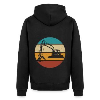 Bagger - Unisex Premium Bio Zip Hoodie - Schwarz - Hinten - Nico (187cm)