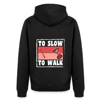 Roller Balance Tours - Unisex Premium Organic Zip Hoodie - black - Back - Nico (187cm)