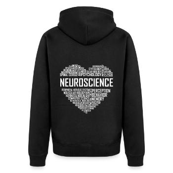 Neuroscience - Heart - Unisex Premium Organic Zip Hoodie - black - Back - Nico (187cm)