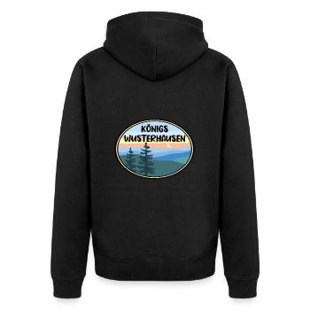 Königs wusterhausen - Unisex Premium Bio Zip Hoodie - Schwarz - Hinten - Nico (187cm)