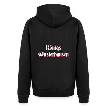 Königs wusterhausen altdeutsche Schrift Sütterlin - Unisex Premium Bio Zip Hoodie - Schwarz - Hinten - Nico (187cm)