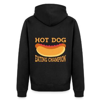 Champion mangeur de hot-dogs 9 - Veste à capuche bio Premium Unisexe - noir - Dos - Nico (187cm)