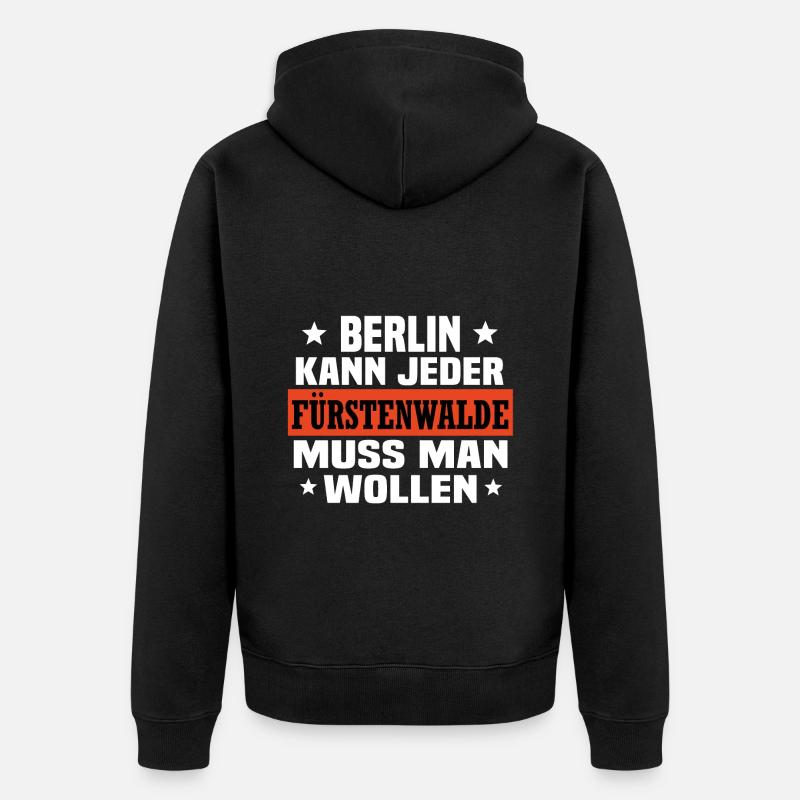 Fürstenwalde Spree - Unisex Premium Bio Zip Hoodie - Schwarz