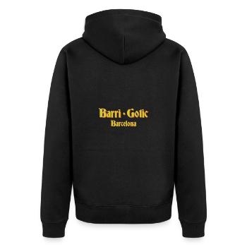 barri gotic barcelona - Unisex Premium Bio Zip Hoodie - Schwarz - Hinten - Nico (187cm)