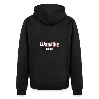 Wandlitz - Unisex Premium Bio Zip Hoodie - Schwarz - Hinten - Nico (187cm)