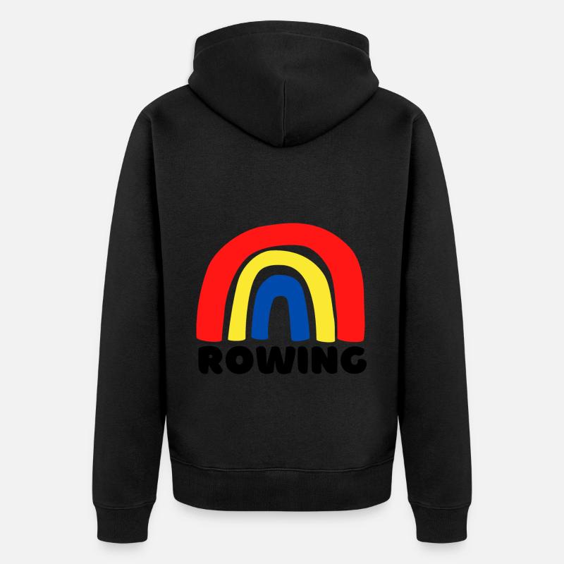 Aviron arc-en-ciel. - Veste à capuche bio Premium Unisexe - noir