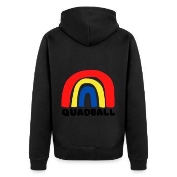 Quadball Rainbow - Unisex Premium Organic Zip Hoodie - black - Back - Nico (187cm)