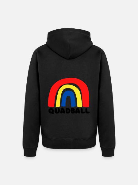 Quadball Rainbow - Unisex Premium Organic Zip Hoodie - black