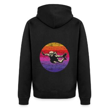 Skydiving Parachute Skydive Skydiver Parachuting - Unisex Premium Organic Zip Hoodie - black - Back - Nico (187cm)