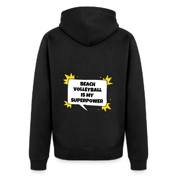 Le volleyball de plage est mon superpouvoir. - Veste à capuche bio Premium Unisexe - noir - Dos - Nico (187cm)